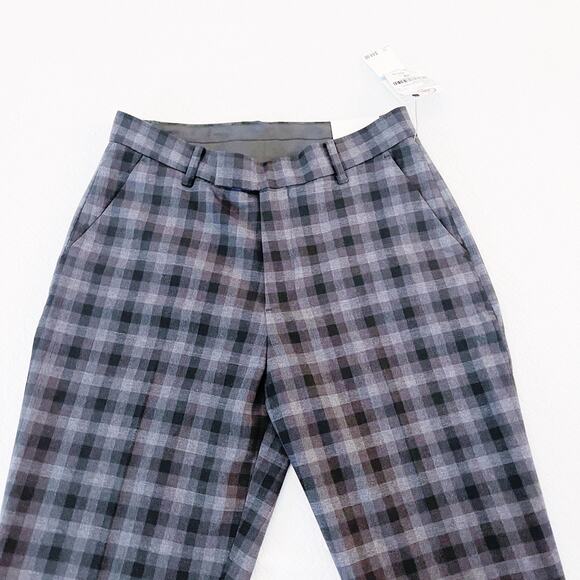 Calvin Klein Plaid Gingham Flat Front Stretch Slim Fit Pant SZ20 - Picture 3 of 8
